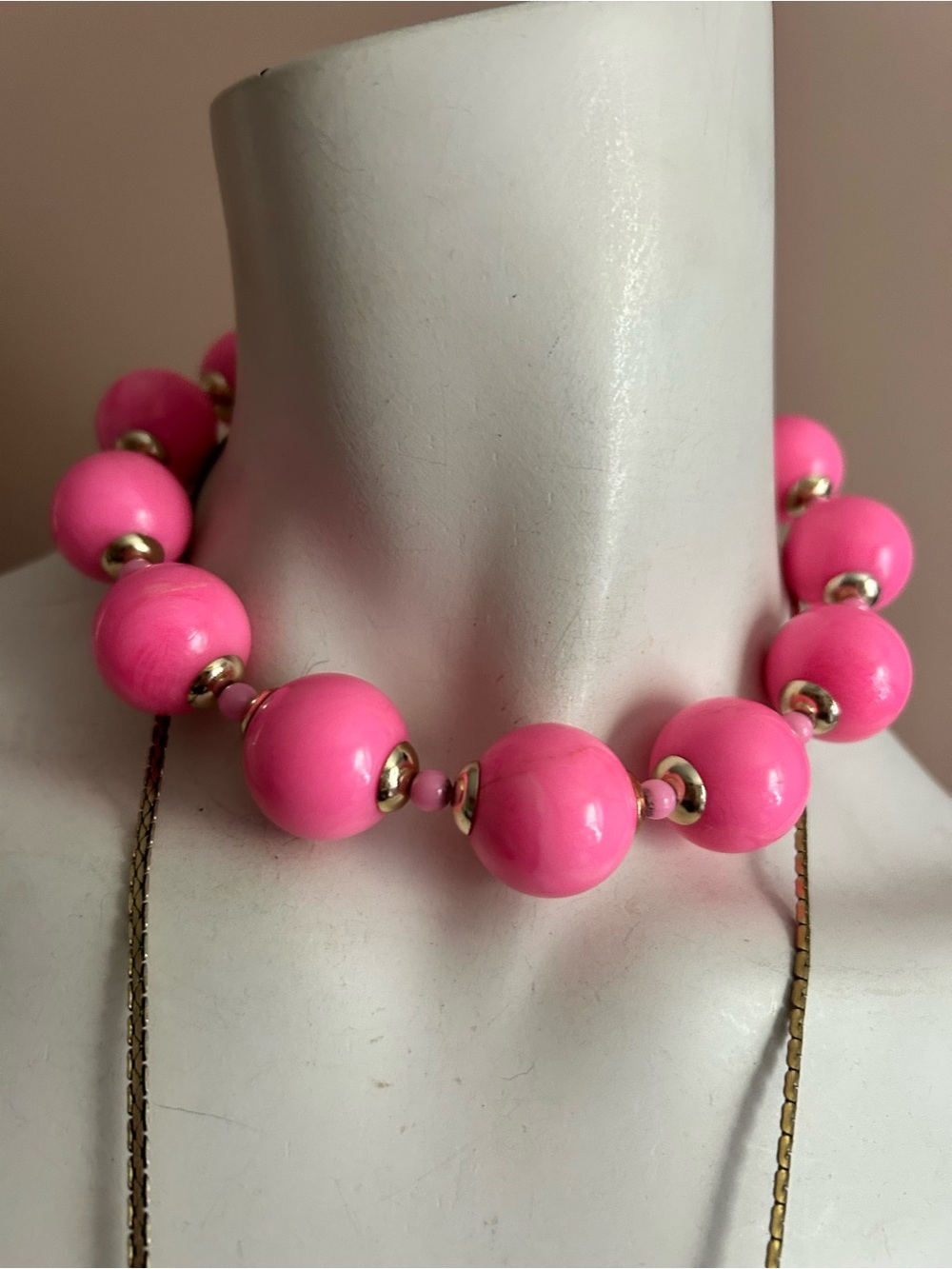 4/$50 Pink Bead Statement Necklace - Women's Fashion Jewelry